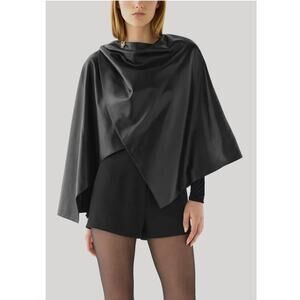 Veronica De Piante Keeva Cape in Black Nappa Leather S